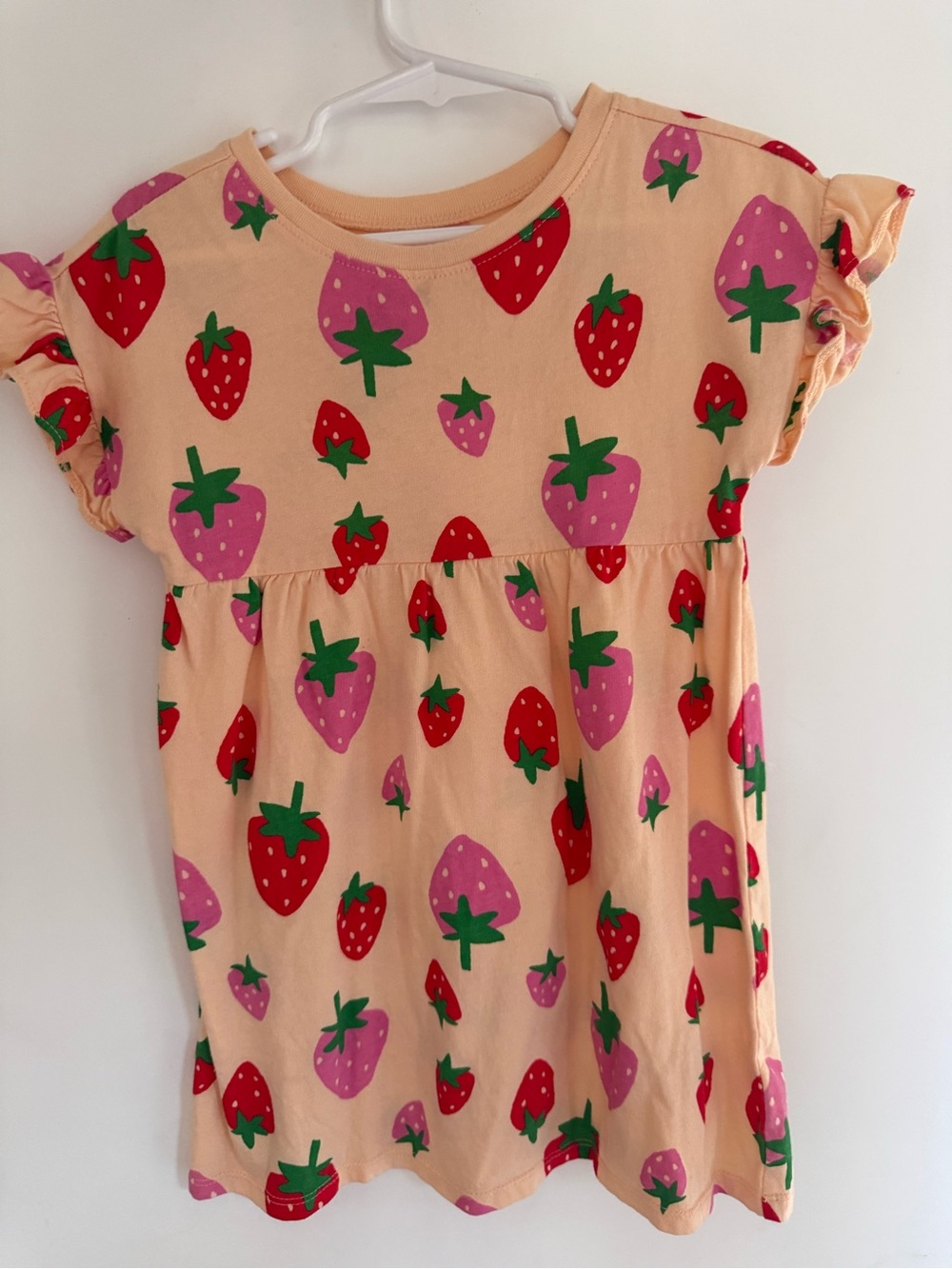 Old Navy Peach Short-Sleeve Strawberry Print Top